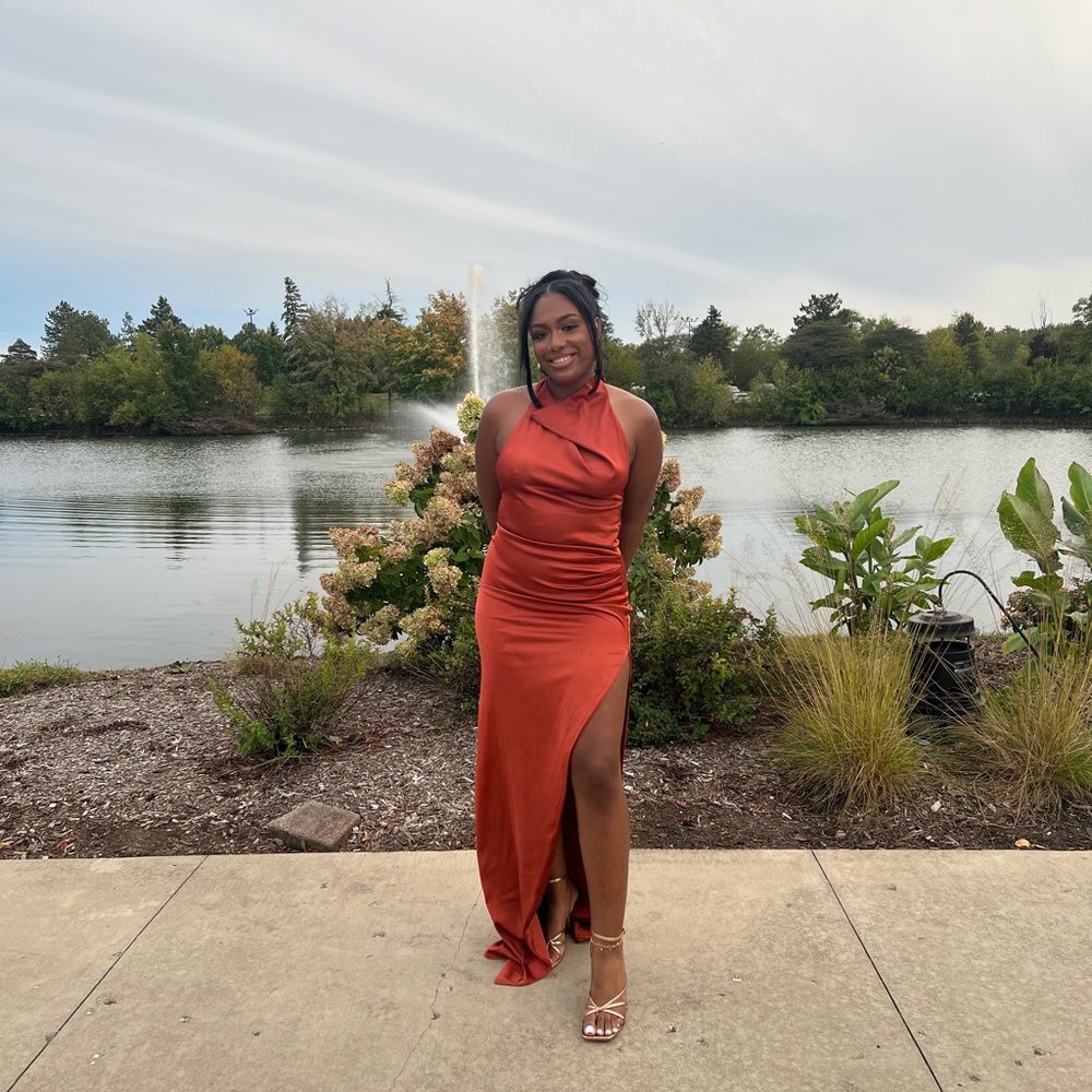 Orange special occasion dress